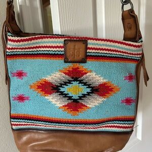 STS Ranchwear Turquoise and Brown Crossbody Bag